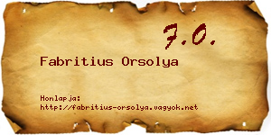 Fabritius Orsolya névjegykártya